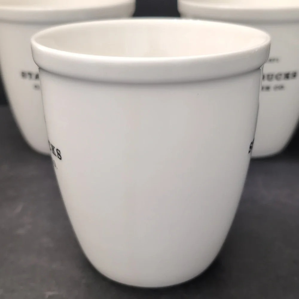 Starbucks 2009 New Bone China Set Of 3 Large White Coffee Mugs. - Picture 5 of 9